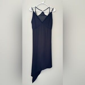 Zara Babydoll Slip Dress Asymmetrical Strappy Dark Romantic Holiday Size Medium